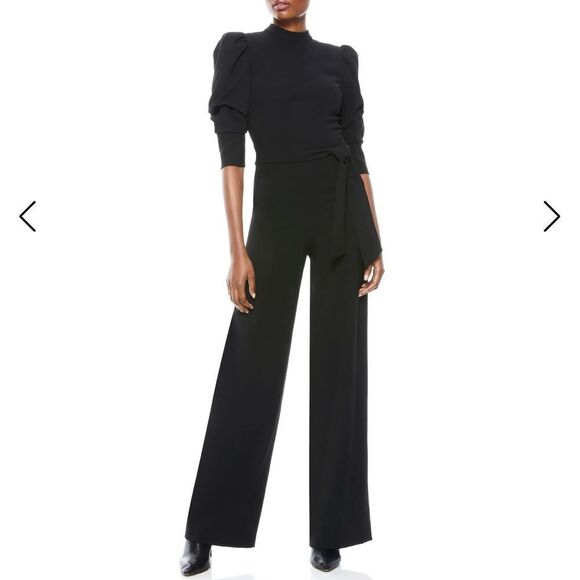 Alice + Olivia ALEXIS TIE WAIST JUMPSUIT-C20 - Picture 4 of 5